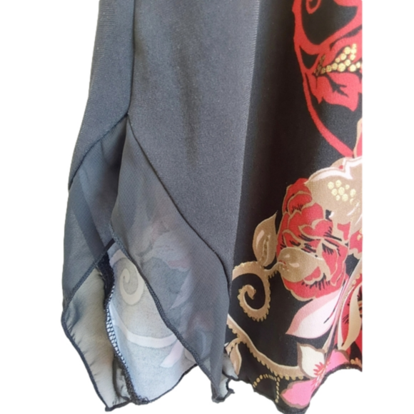 JM Woman Collection Keyhole Black Floral Tunic - Picture 5 of 11